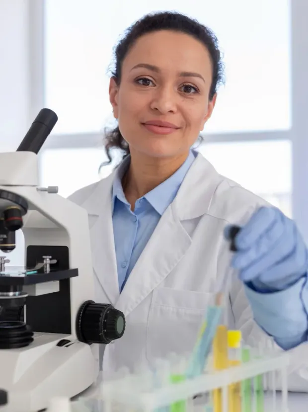 Hungarian healthcare researcher at work